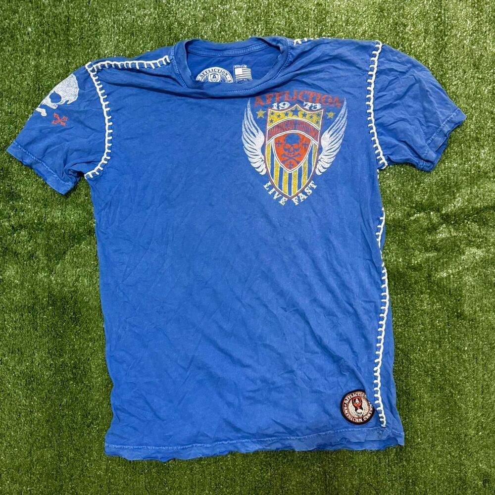 Affliction Men's Blue T-shirt